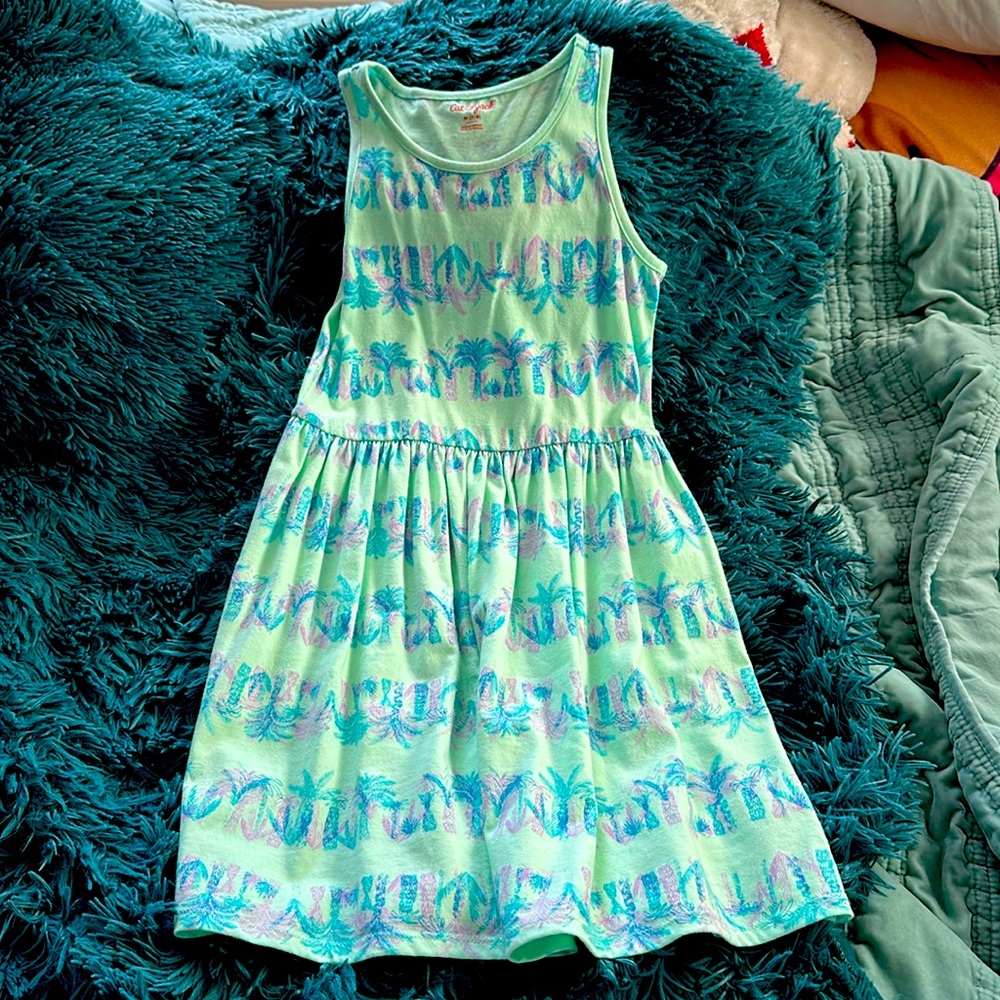 Girls cat and Jack palm tree dress. Size 7/8.
